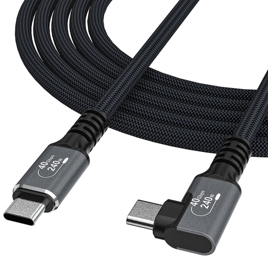 Wozinsky WPS3-UY41S USB-C Thunderbolt 4 240W 1m 4K Angled Cable - Black_0