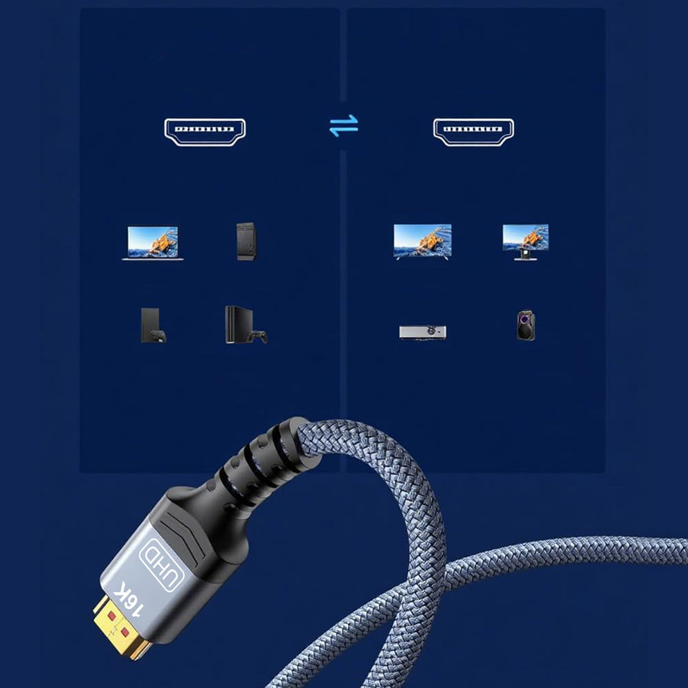 Wozinsky WPS-16AYL2S DisplayPort 2.1 Cable VESA Certified 80 Gb/s 16K@60Hz 8K@120Hz 4K@240Hz HDR HDCP DSC 2m - Black_6