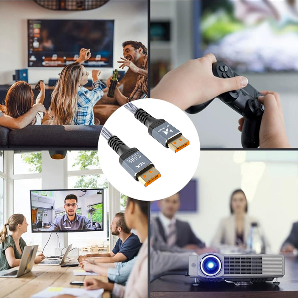 Wozinsky WPS-16AYL2S DisplayPort 2.1 Cable VESA Certified 80 Gb/s 16K@60Hz 8K@120Hz 4K@240Hz HDR HDCP DSC 2m - Black_8