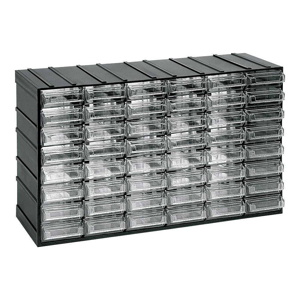 Cômoda modular com 48 gavetas transparentes, 382 x 148 x 230 mm_0
