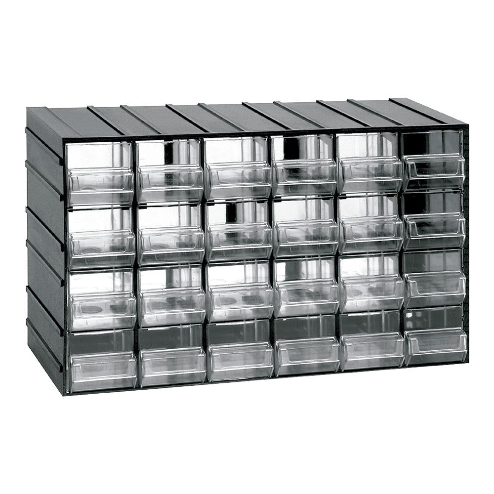 Cômoda modular com 24 gavetas transparentes, 382 x 148 x 230 mm_0