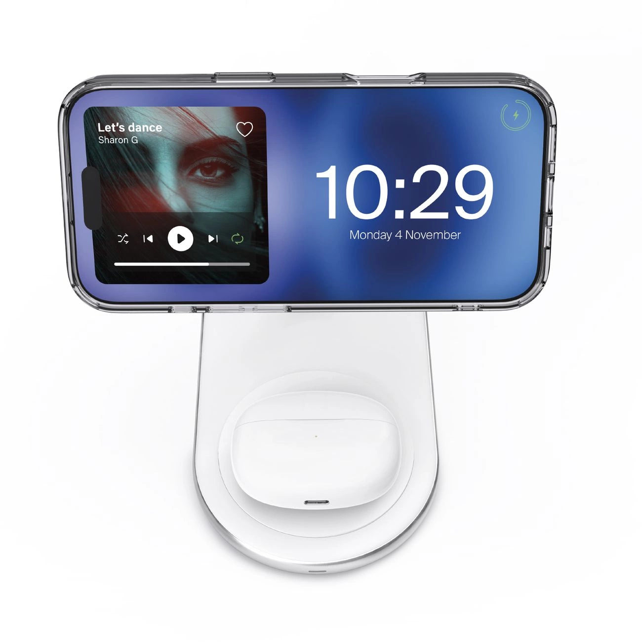 2in1 Puro Mag Station Wireless Charging Station for Phone and Headphones - White_1