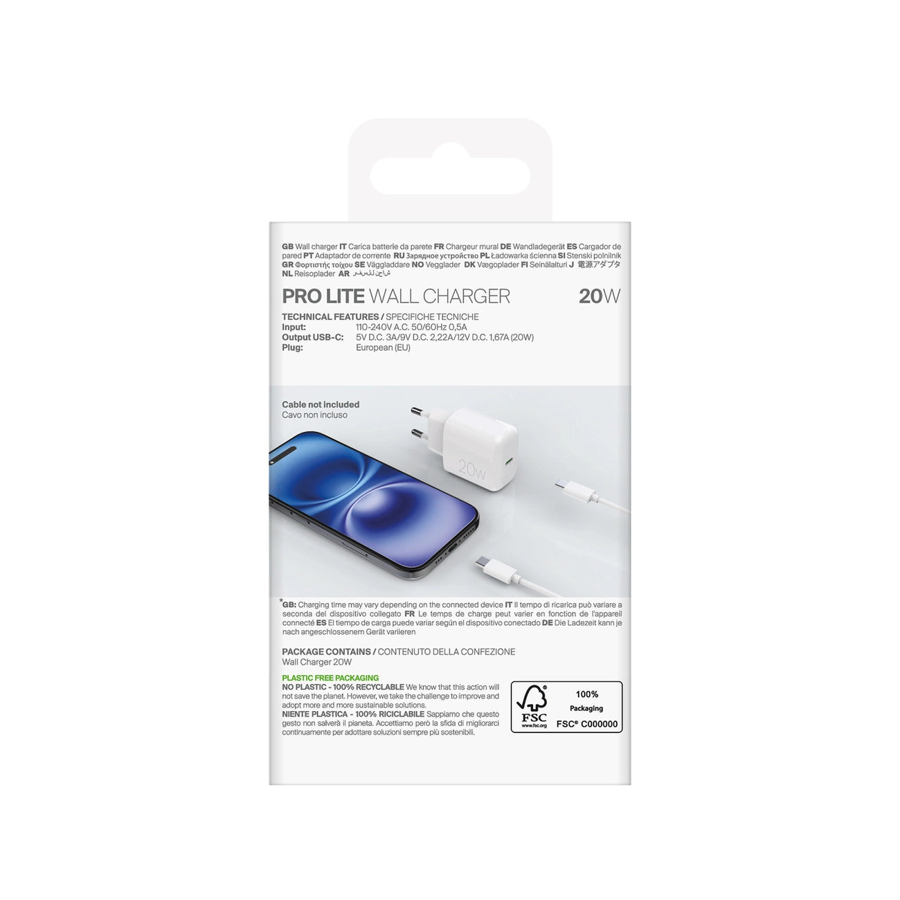Puro PROLITE 20W USB-C Wall Charger - White_2