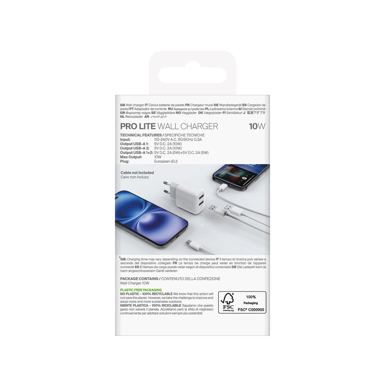 Puro PROLITE 10W 2x USB-A Wall Charger - White_2