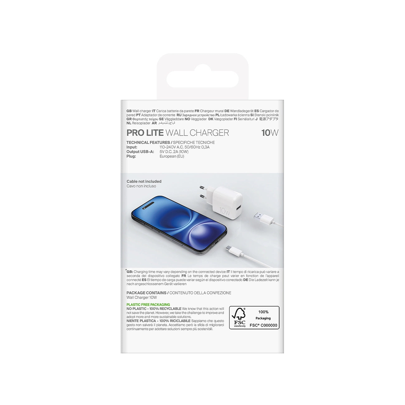 Puro PROLITE 10W USB-A Wall Charger - White_2