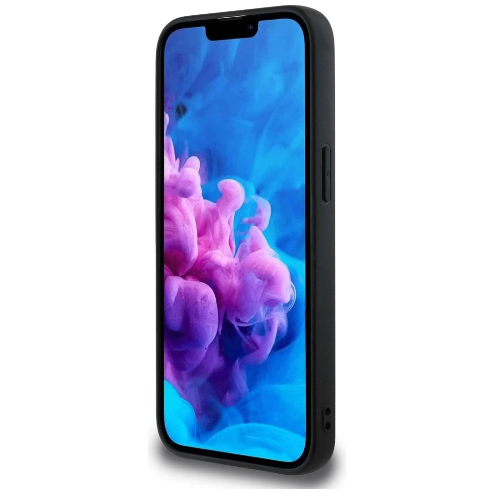 Guess PU Grained 4G Metal Logo case for iPhone 16e - black_4