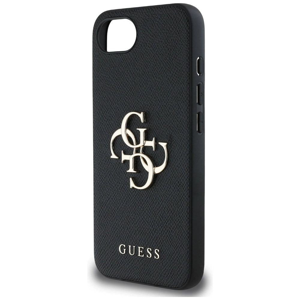 Guess PU Grained 4G Metal Logo case for iPhone 16e - black_5