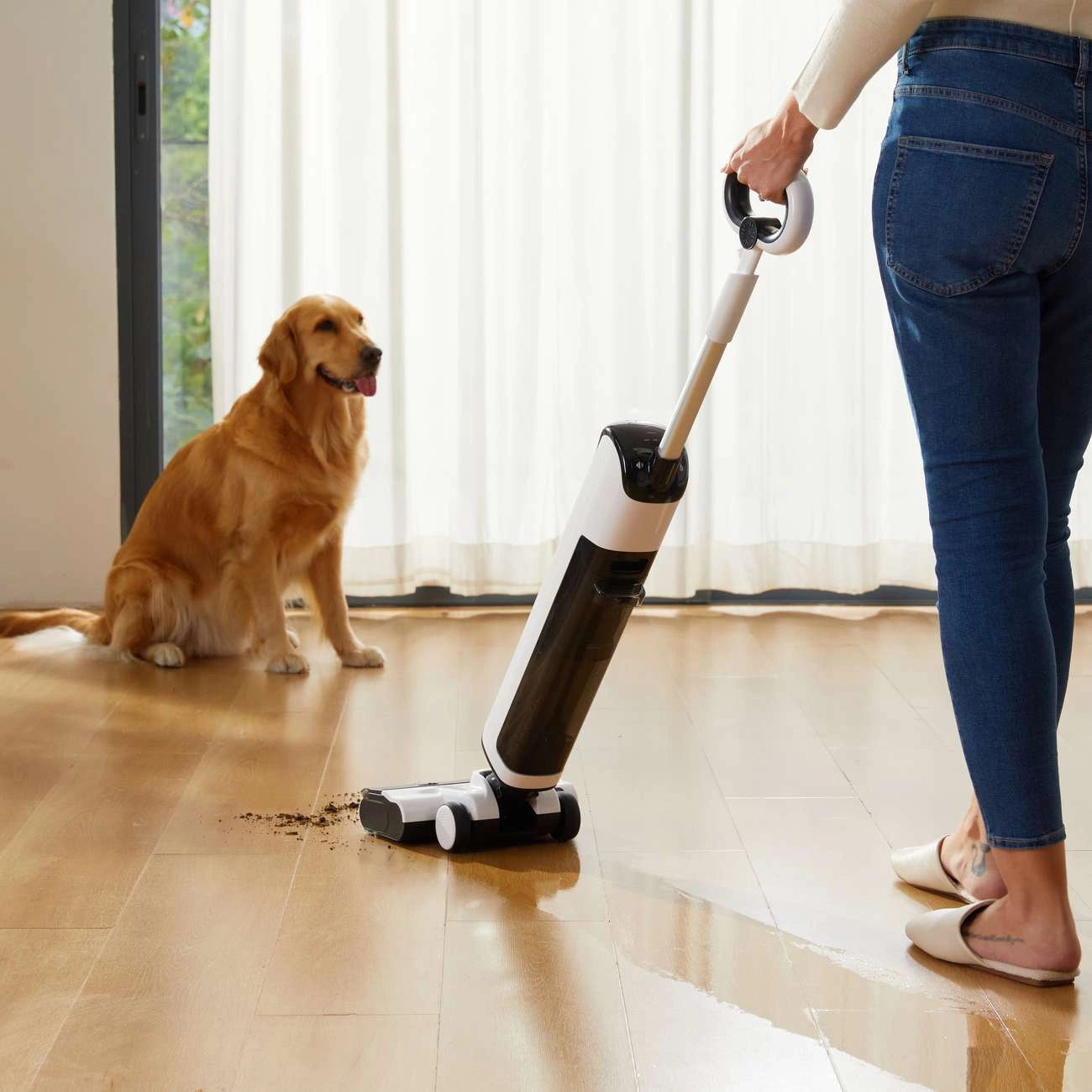 UWANT D100 17000Pa Upright Vacuum Cleaner with Mopping Function and Charging Station - White_17