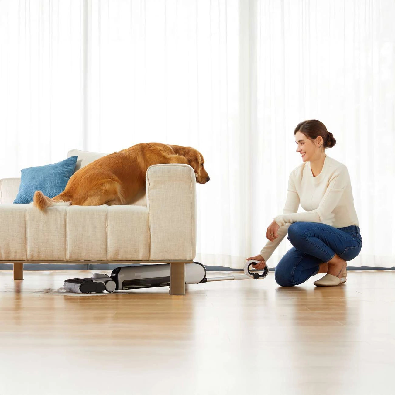 UWANT D100 17000Pa Upright Vacuum Cleaner with Mopping Function and Charging Station - White_11