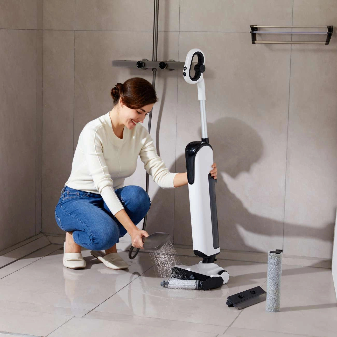 UWANT D100 17000Pa Upright Vacuum Cleaner with Mopping Function and Charging Station - White_13