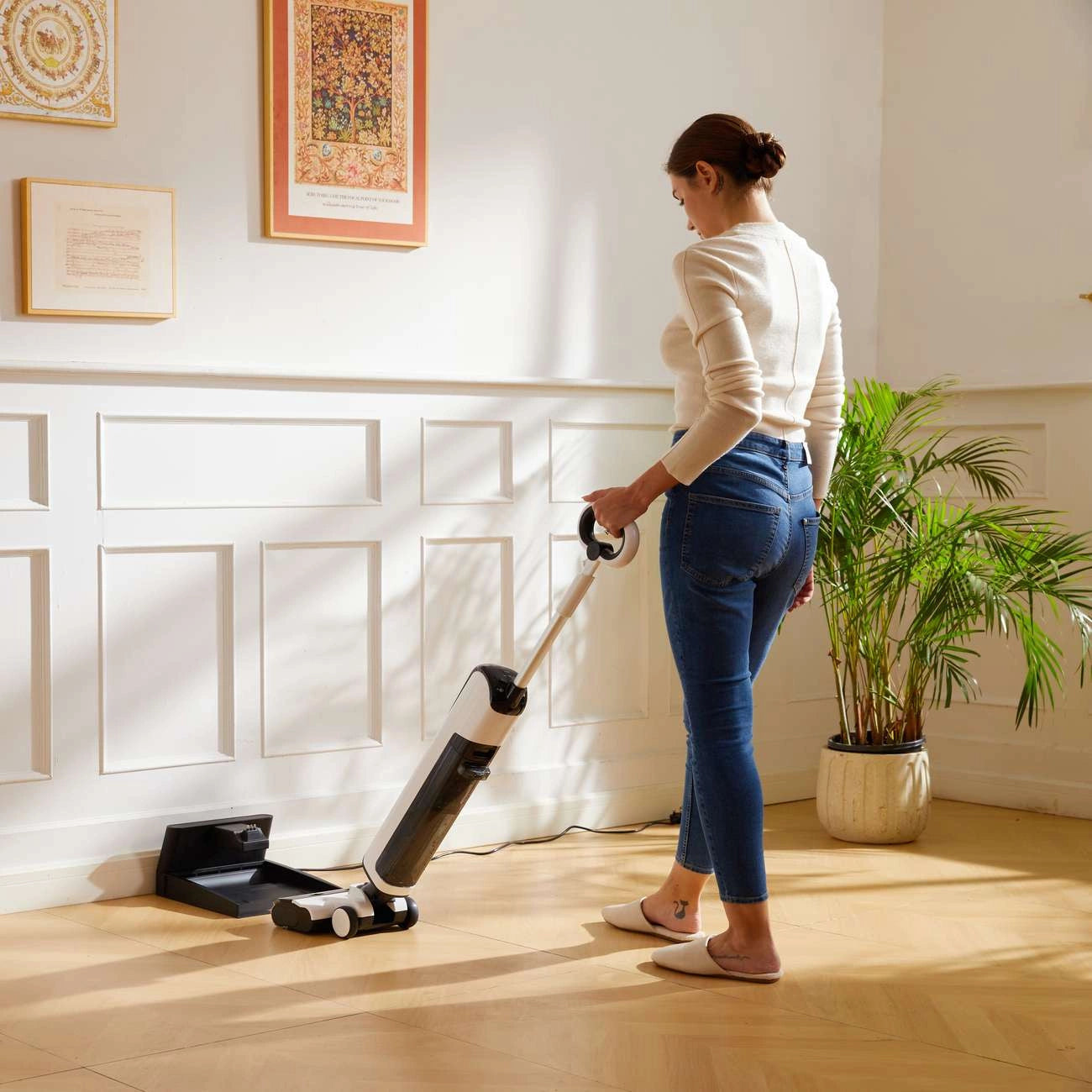 UWANT D100 17000Pa Upright Vacuum Cleaner with Mopping Function and Charging Station - White_12