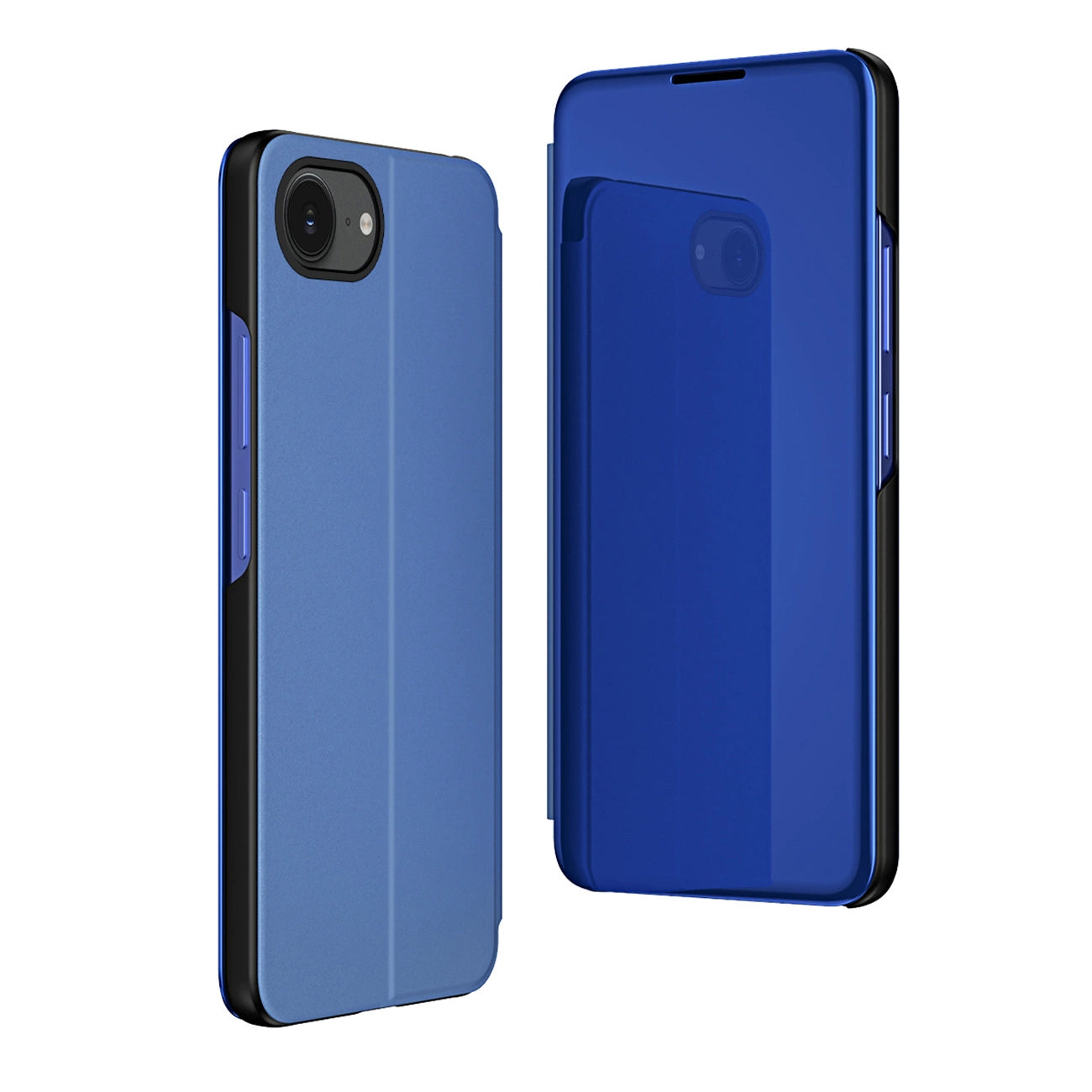 Clear View Case for iPhone 16e Flip Cover - Blue_1