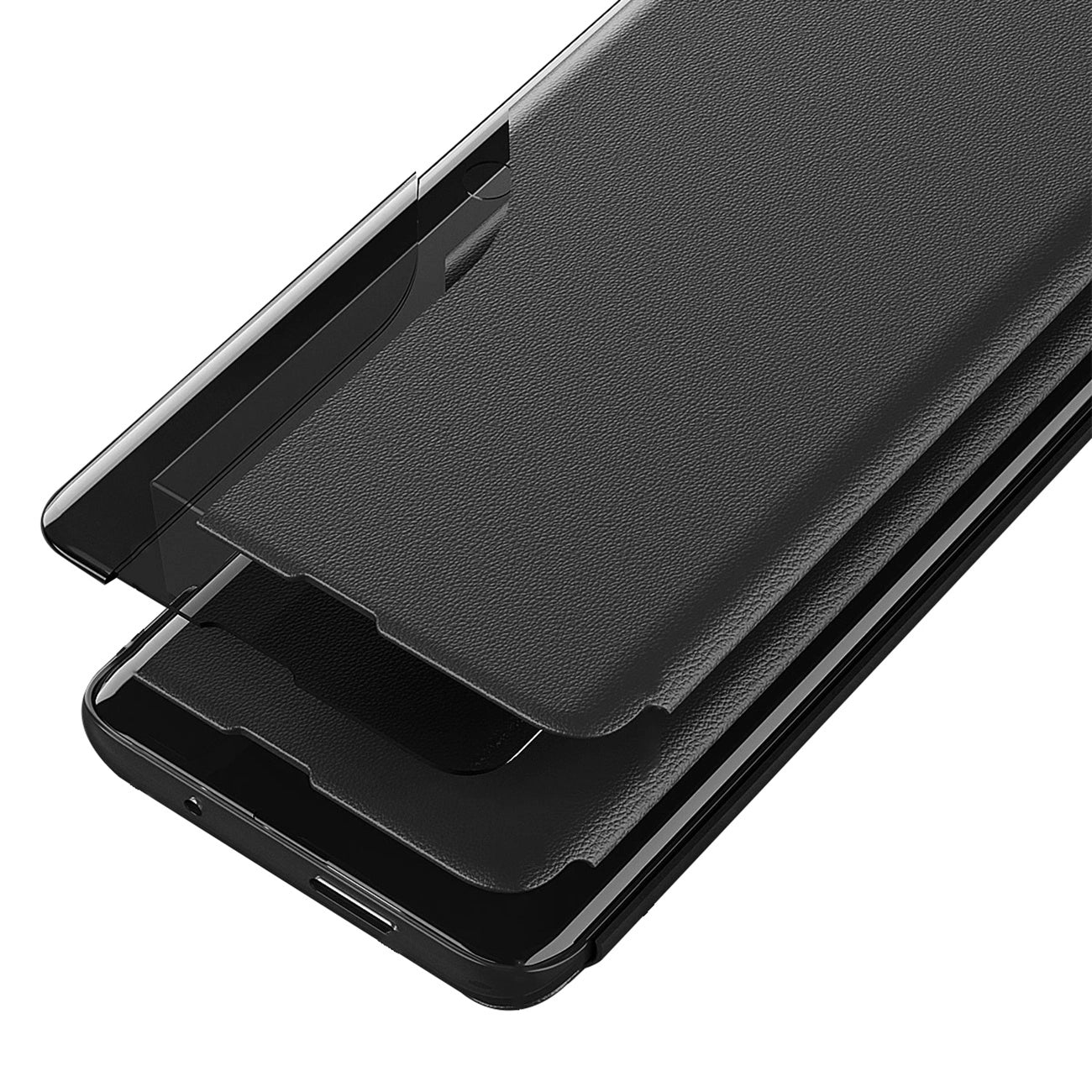 Eco Leather View Case elegant case with flap and stand for iPhone 16e - black_1