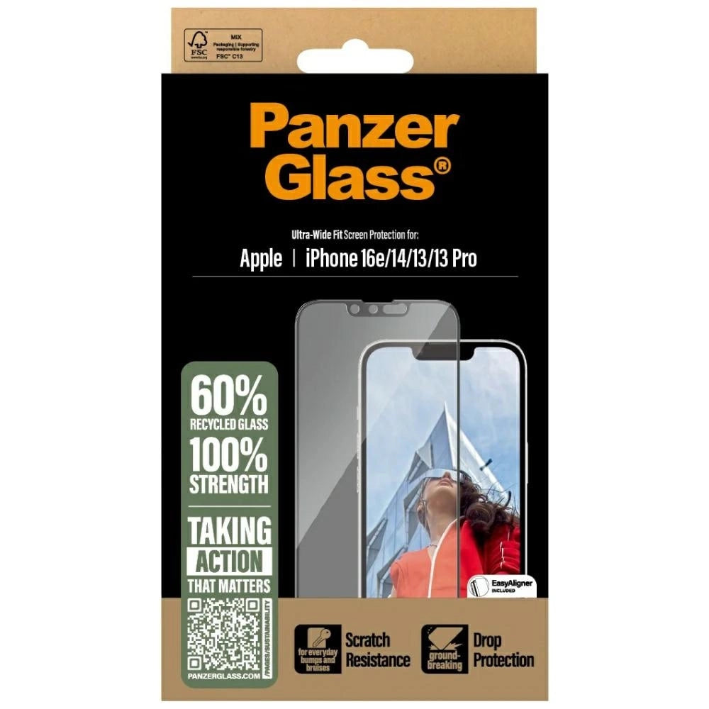 PanzerGlass Ultra-Wide Fit Tempered Glass for iPhone 13 / 13 Pro / 14 / 16e - Clear_3