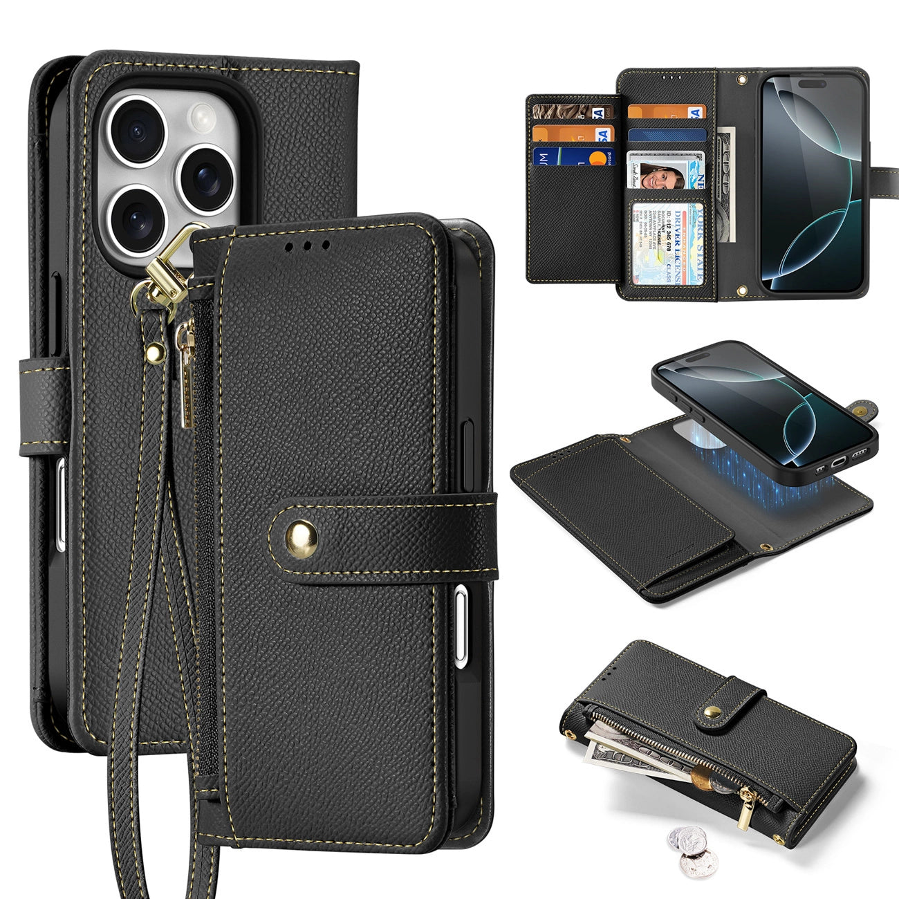 Dux Ducis Lawa Leather Case for iPhone 16 Pro Max - Black_0