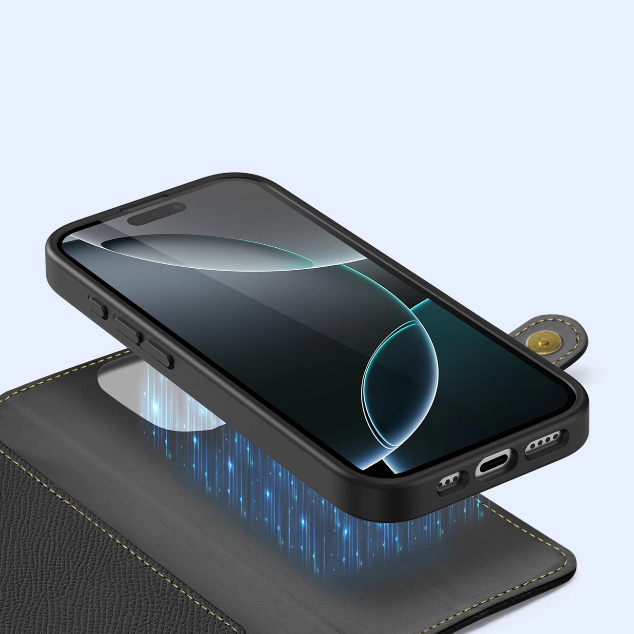Dux Ducis Lawa Leather Case for iPhone 16 Pro Max - Black_4