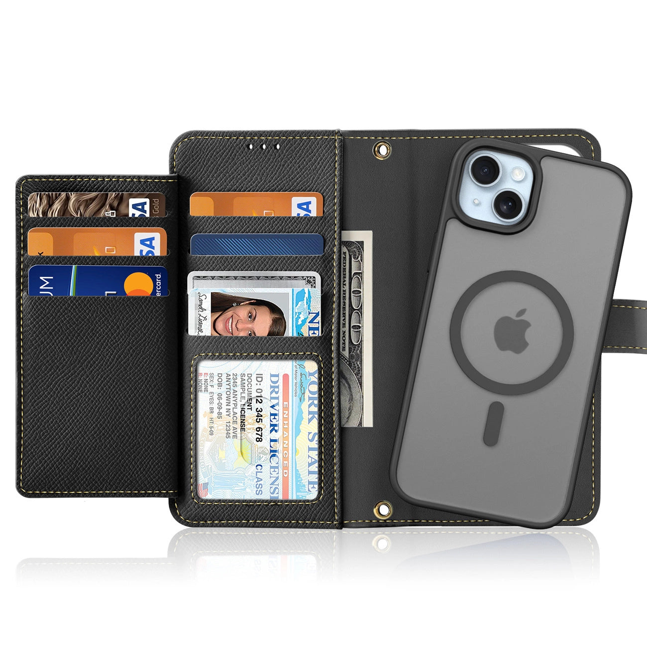 Dux Ducis Lawa Leather Case for iPhone 15 - Black_1