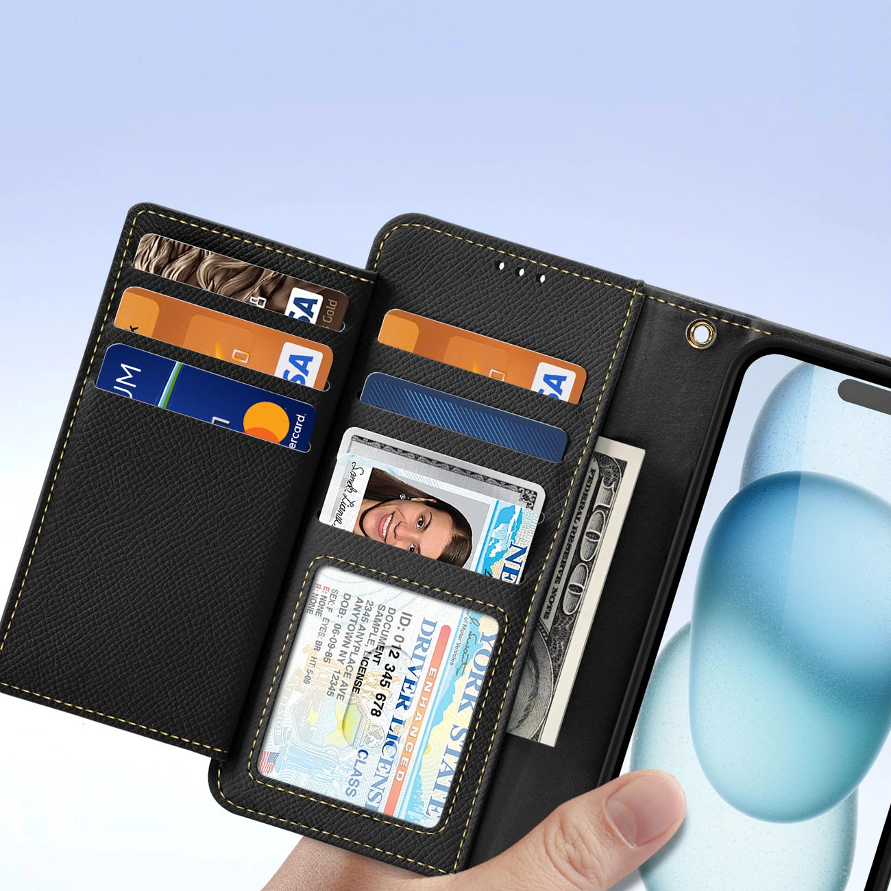 Dux Ducis Lawa Leather Case for iPhone 15 - Black_6