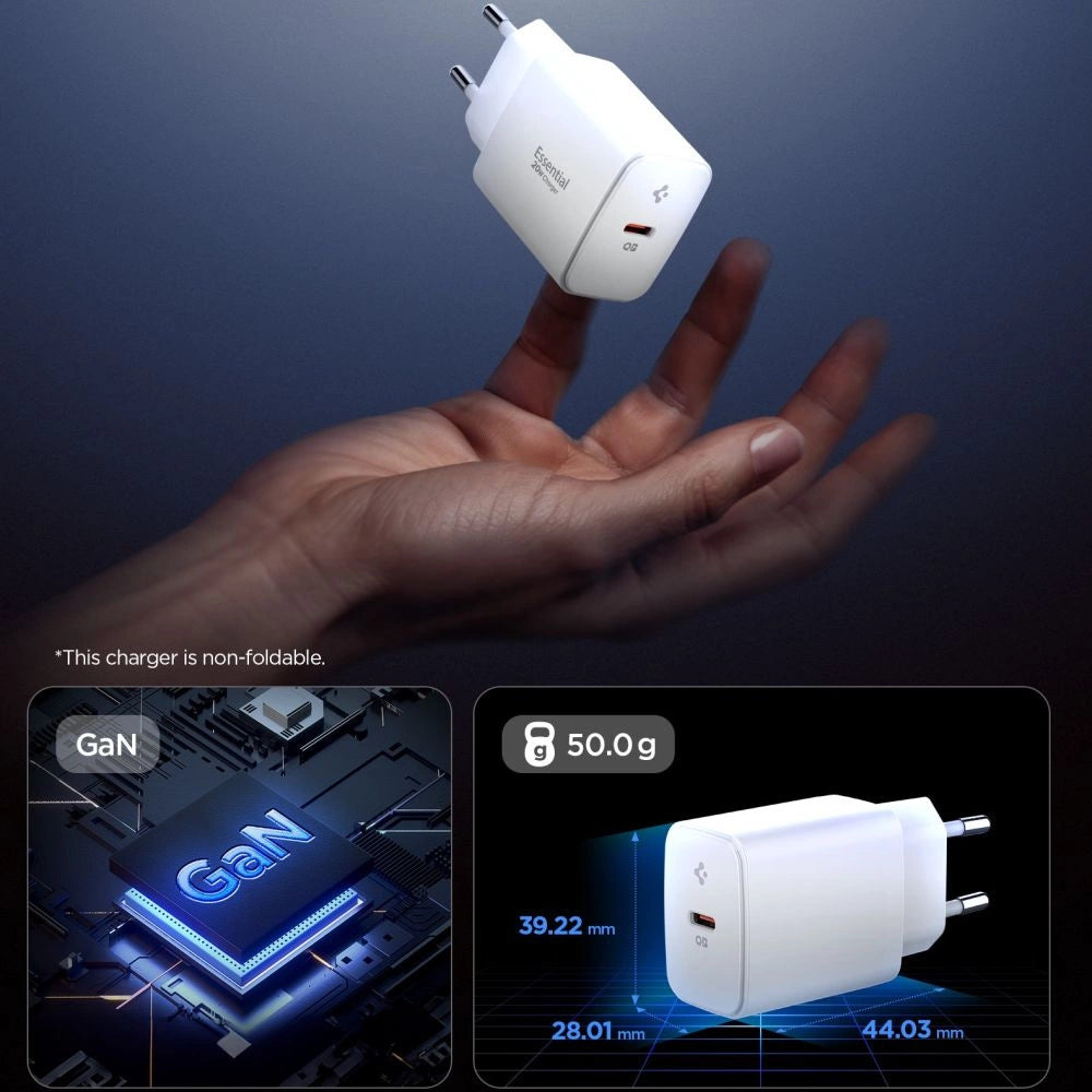 Spigen Essential EE201EU USB-C 20W Wall Charger - White_2