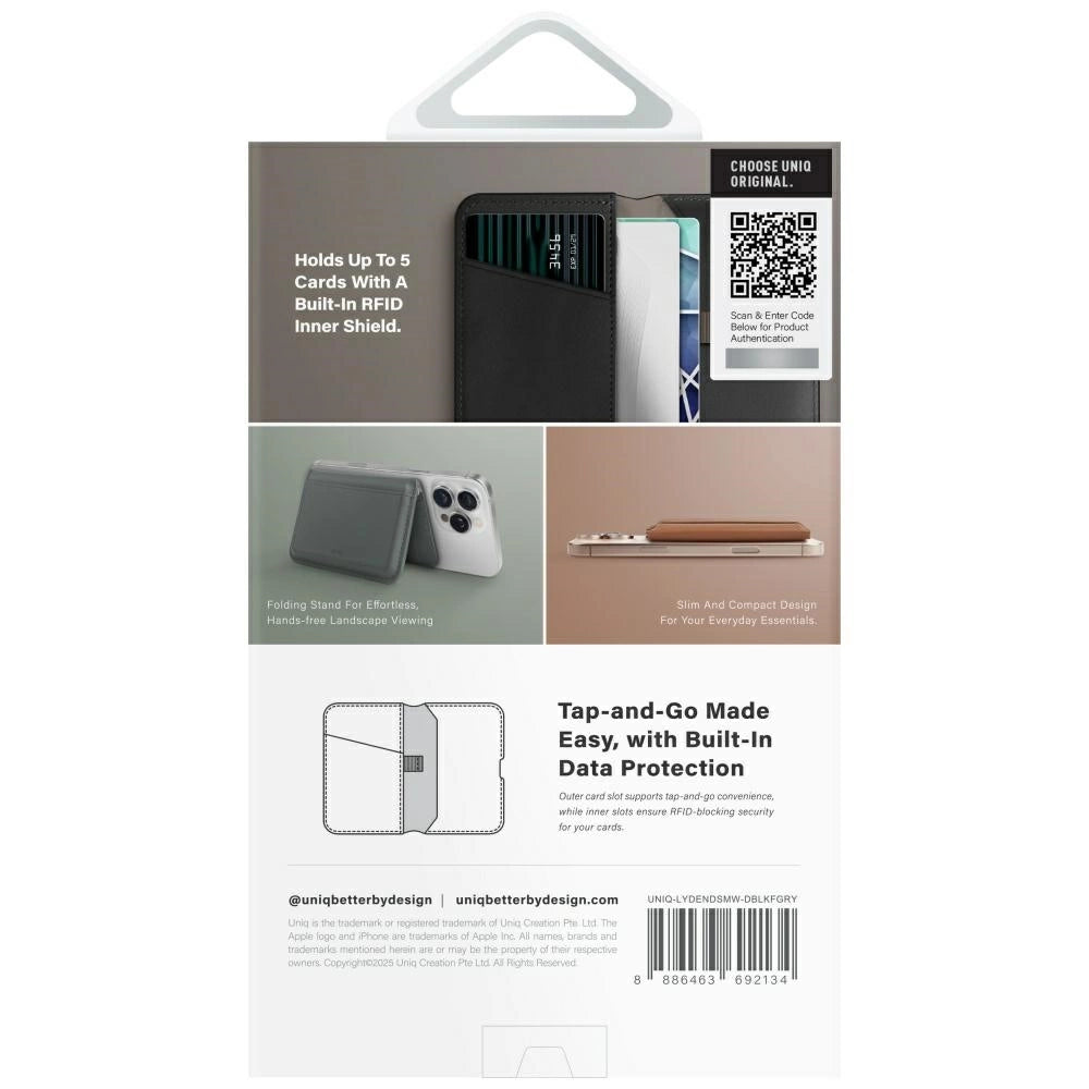 Uniq Lyden DS RFID Magnetic Wallet with Phone Stand - Black_4