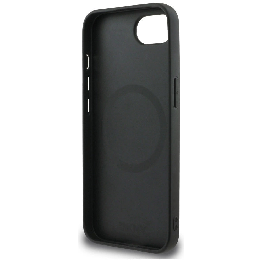 DKNY Leather Checkered Mono Pattern MagSafe iPhone 16e Case - Black_6