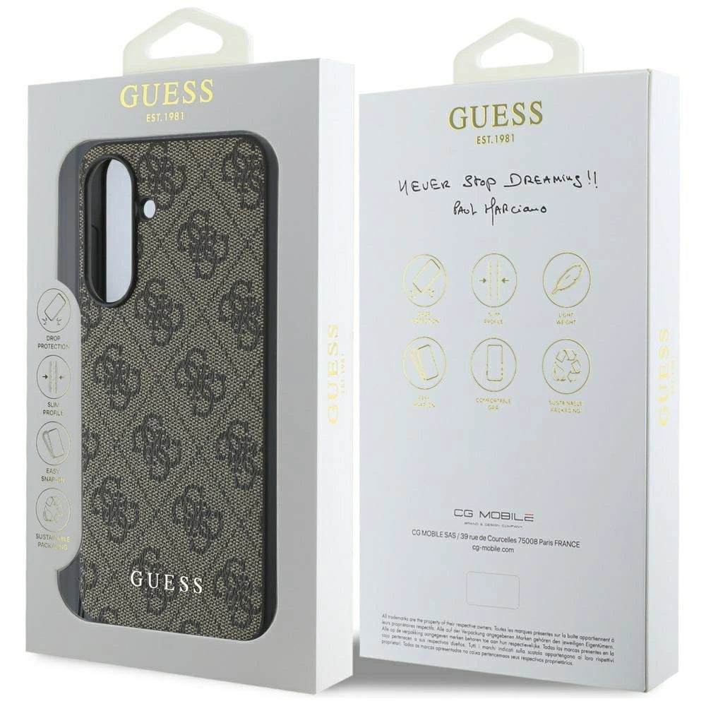 Guess 4G Charms Collection Case for Samsung Galaxy A56 - Brown_6