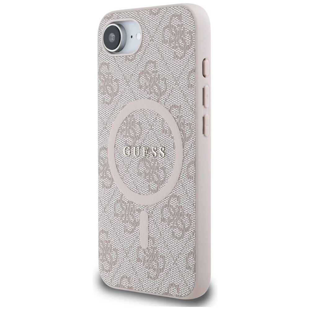 Guess 4G Ring Classic Logo MagSafe iPhone 16e Case - Pink_1