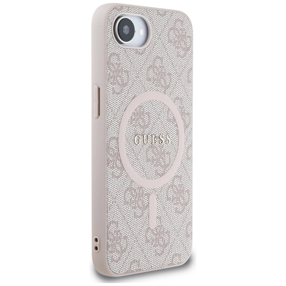Guess 4G Ring Classic Logo MagSafe iPhone 16e Case - Pink_3