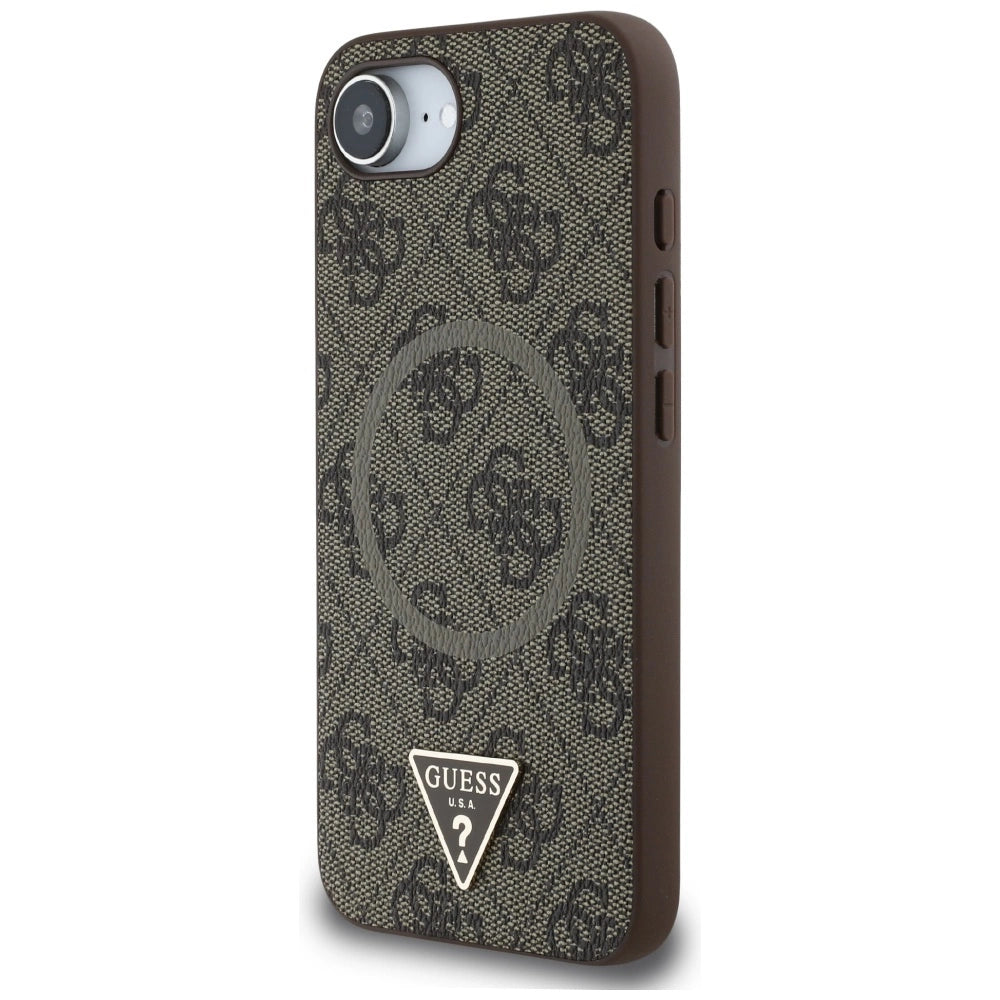 Guess 4G Ring Triangle Logo MagSafe iPhone 16e Case - Brown_1