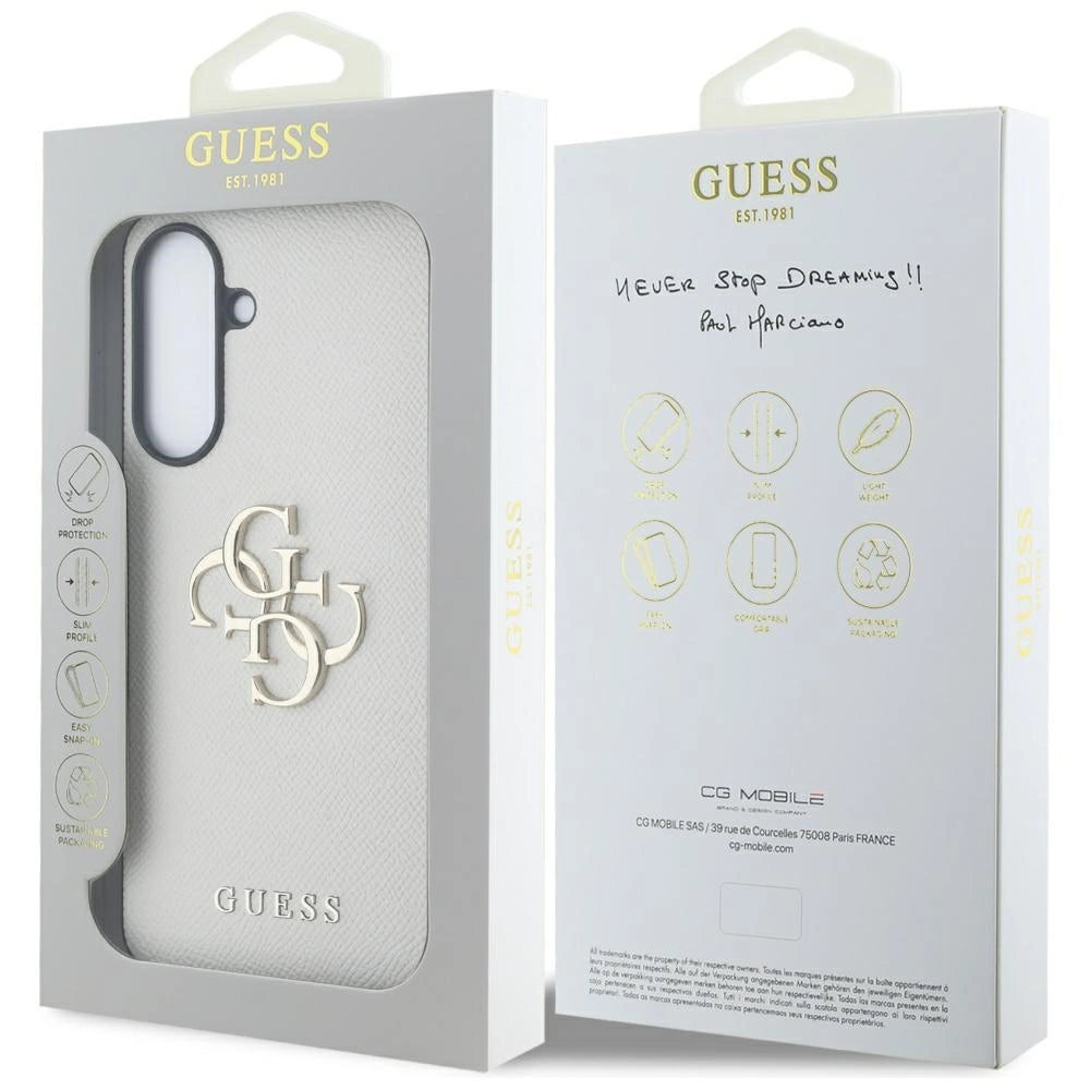 Guess Grained Big 4G Logo Small Classic Logo case for Samsung Galaxy A56 - beige_6