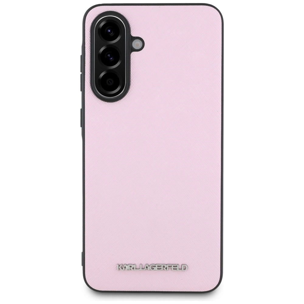 Karl Lagerfeld Saffiano Metal Logo Case for Samsung Galaxy A56 - Pink_1