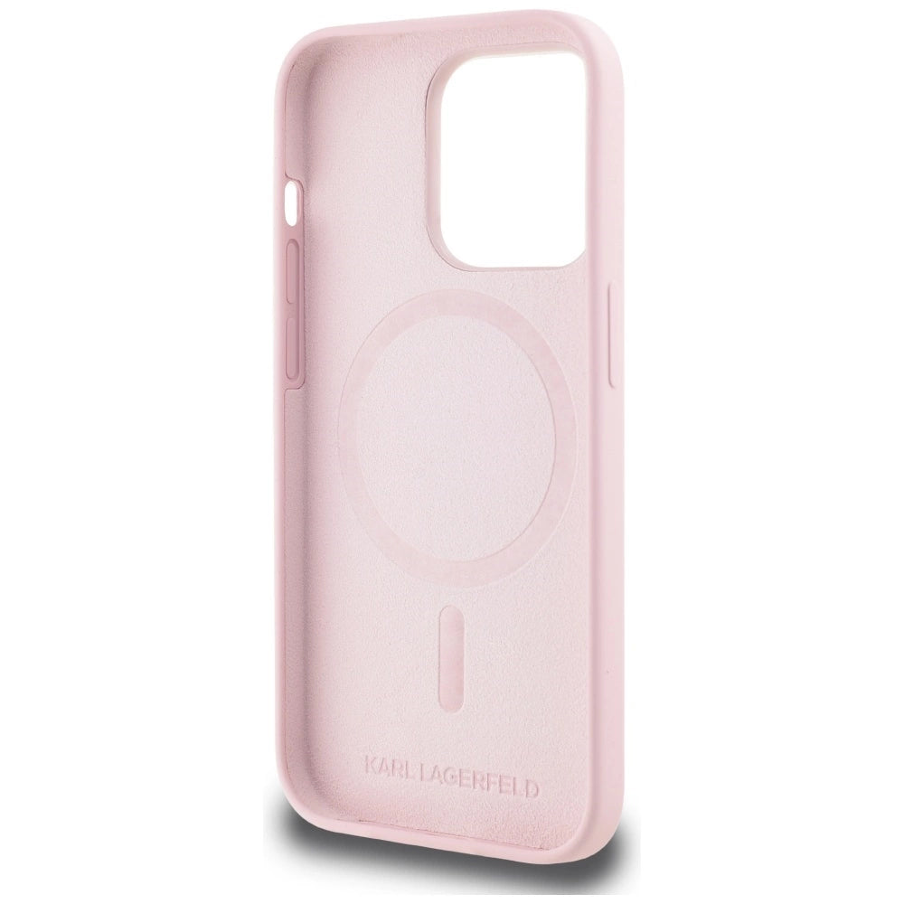 Karl Lagerfeld Silicone Karl&Choupette MagSafe iPhone 14 Pro Case - Pink_6