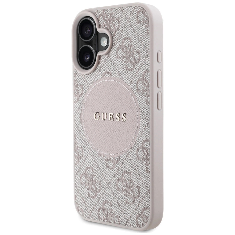 Guess 4G Circle Classic Logo MagSafe iPhone 16 Case - Pink_1