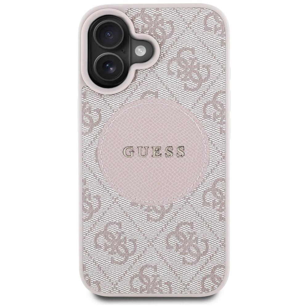 Guess 4G Circle Classic Logo MagSafe iPhone 16 Case - Pink_2