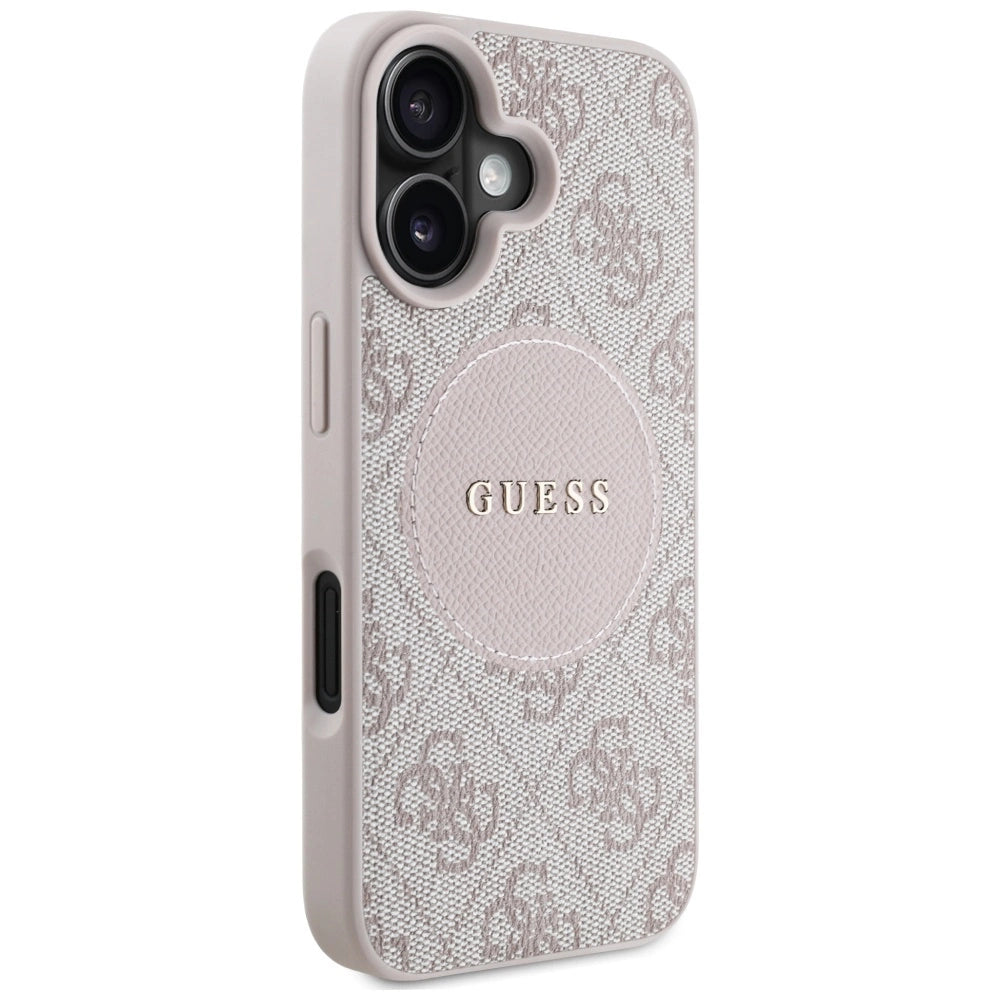Guess 4G Circle Classic Logo MagSafe iPhone 16 Case - Pink_3