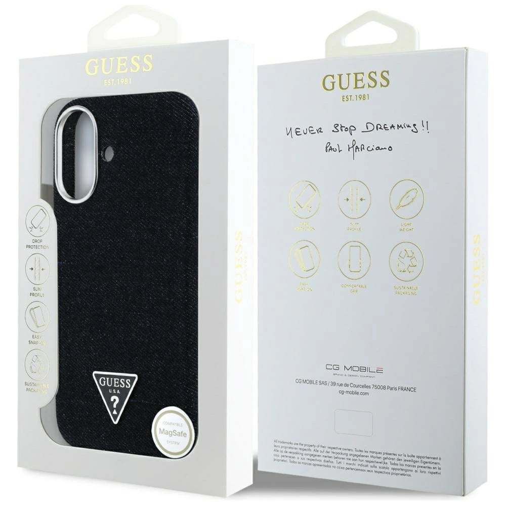 Guess Denim Triangle Logo MagSafe case for iPhone 16 - black_7