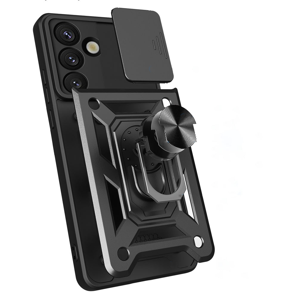 Hybrid Armor Camshield Case with Stand and Camera Cover for Google Pixel 9 / 9 Pro 5G / 10 5G / 10 Pro 5G - Black_6