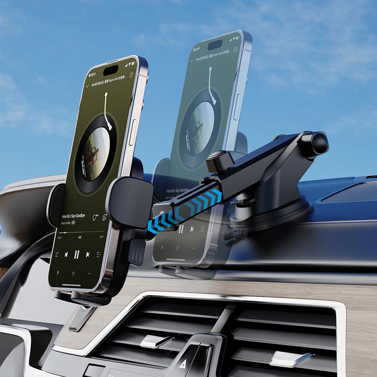 Dudao F2N smartphone holder for 360° air vent - black_4