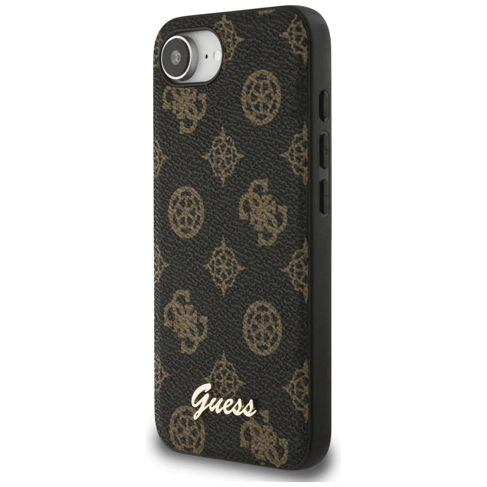 Guess Peony Script Logo MagSafe iPhone 16e Case Black_1