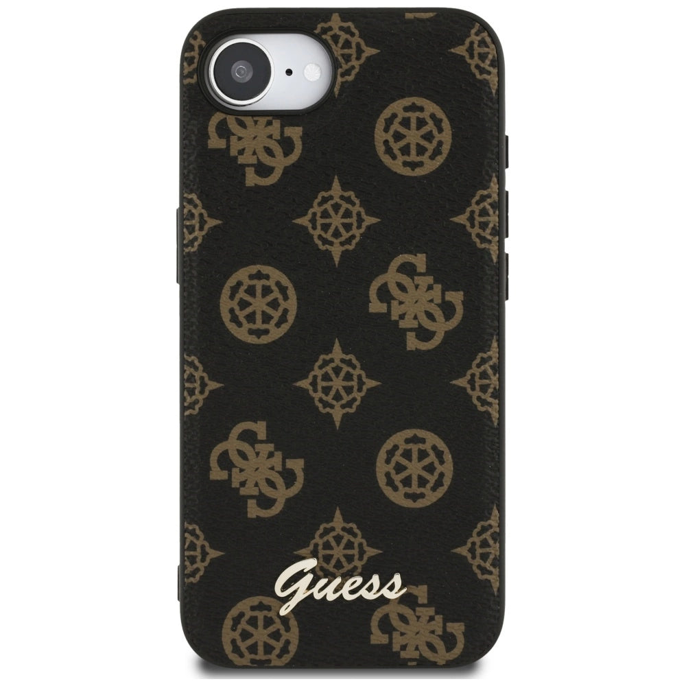 Guess Peony Script Logo MagSafe iPhone 16e Case Black_2