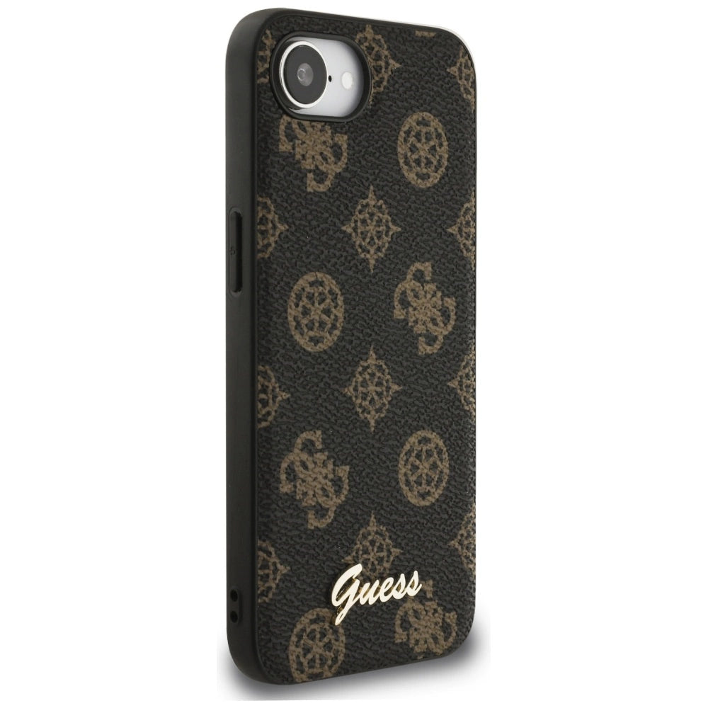Guess Peony Script Logo MagSafe iPhone 16e Case Black_3