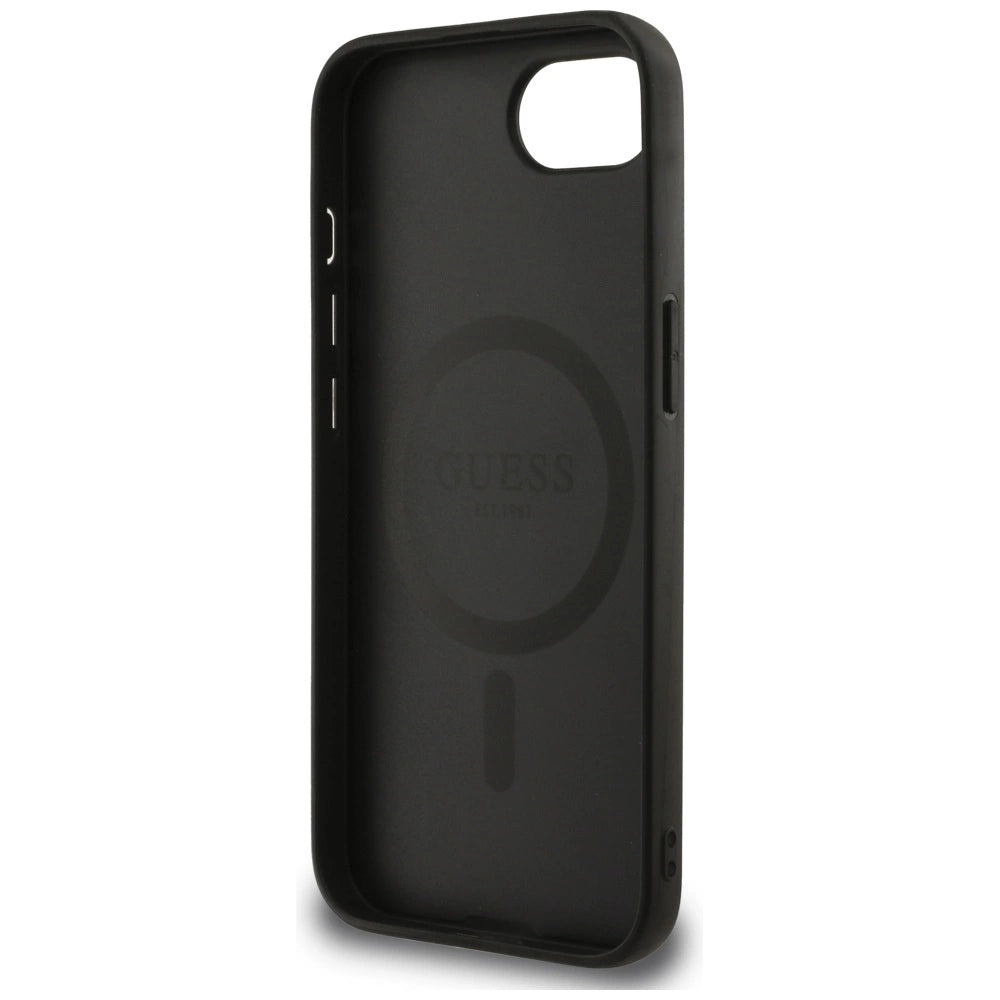 Guess Peony Script Logo MagSafe iPhone 16e Case Black_6