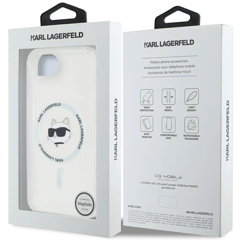 Karl Lagerfeld IML Metal Choupette Head MagSafe iPhone 16e Case - White_7
