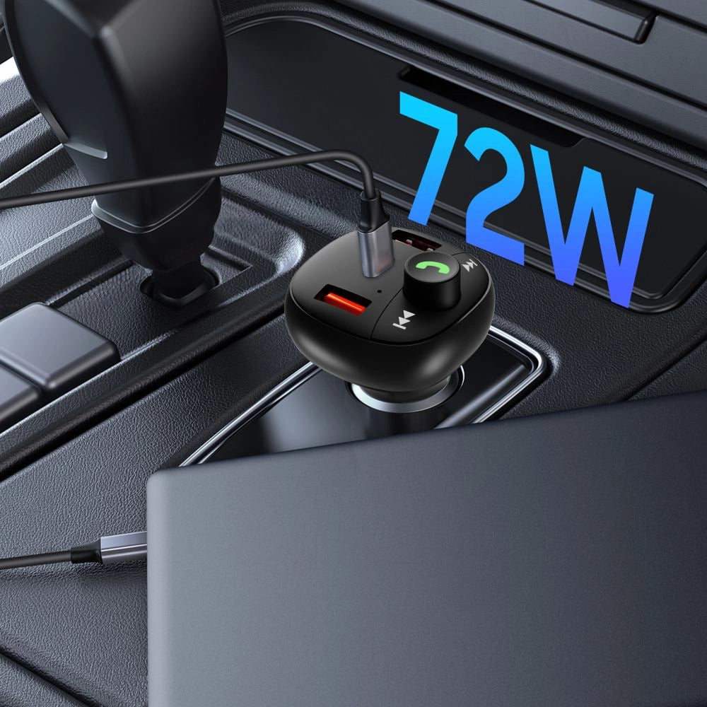 Tech-Protect CC06 3-port PD72W car charger with transmitter - black_4