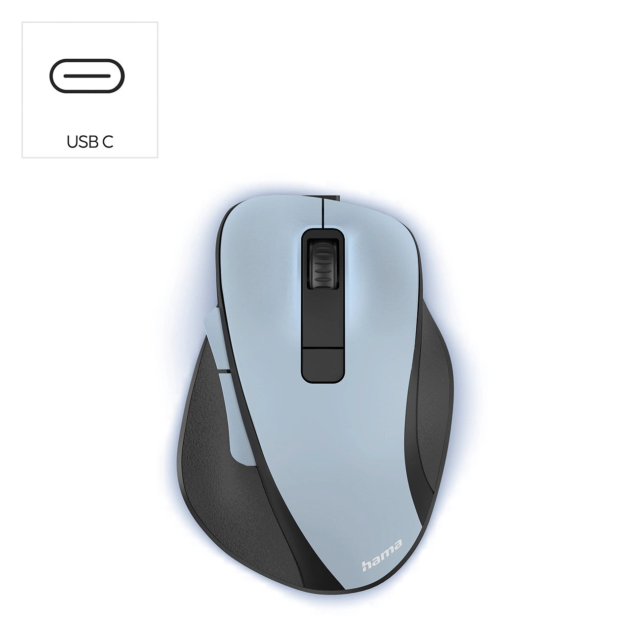 Hama MW-500 V2 Wireless Mouse with Rechargeable Battery - Light Blue_4