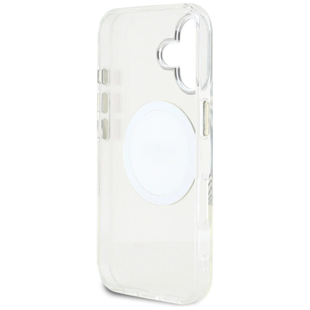 Guess IML Metal Colored Circle Classic Logo MagSafe case for iPhone 16 - white_6