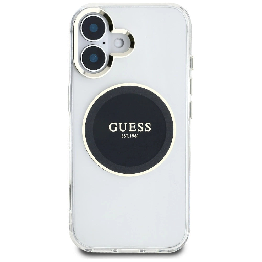 Guess IML Metal Colored Circle Classic Logo MagSafe case for iPhone 16 - black_2