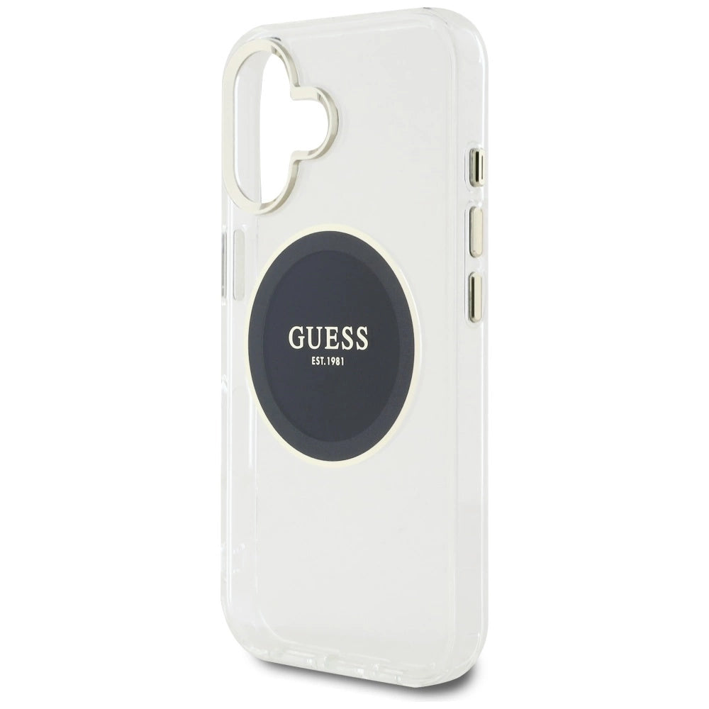 Guess IML Metal Colored Circle Classic Logo MagSafe case for iPhone 16 - black_5