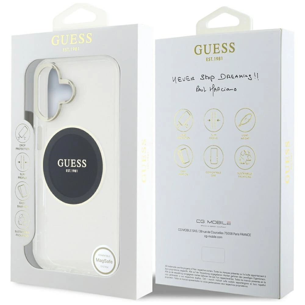 Guess IML Metal Colored Circle Classic Logo MagSafe case for iPhone 16 - black_7