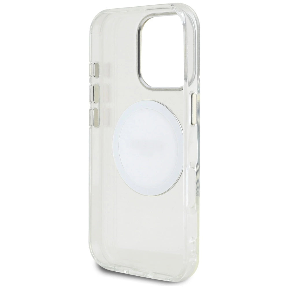 Guess IML Metal Colored Circle Classic Logo MagSafe case for iPhone 16 Pro - white_6